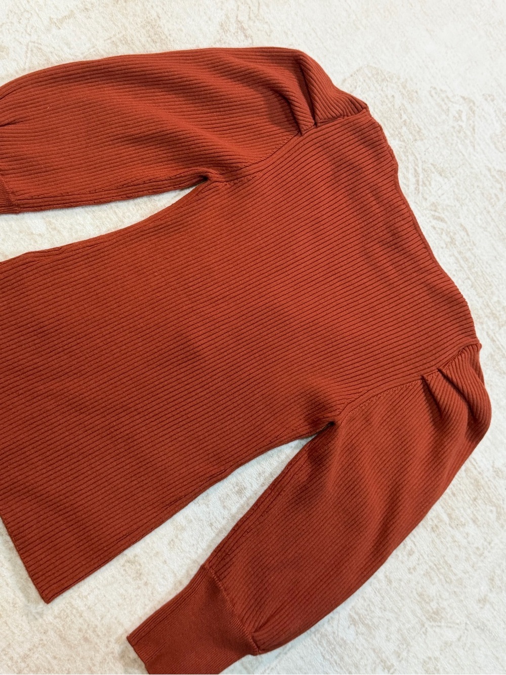 Ba&sh Rust Lace-Up Ribbed V-Neck Sweater - Picture 8 of 10